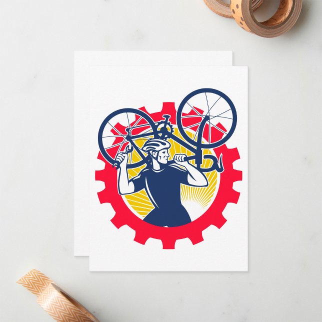 Cycling Repairs Cyclist Note Card (Creator Uploaded)