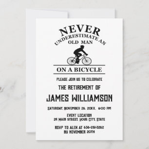 Cycling retired retirement cocktail party invitation