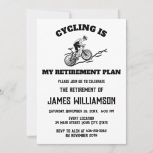 Cycling retired retirement cocktail party invitation
