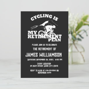 Cycling retired retirement cocktail party invitation