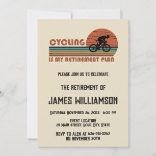 Cycling retired retirement party invitation