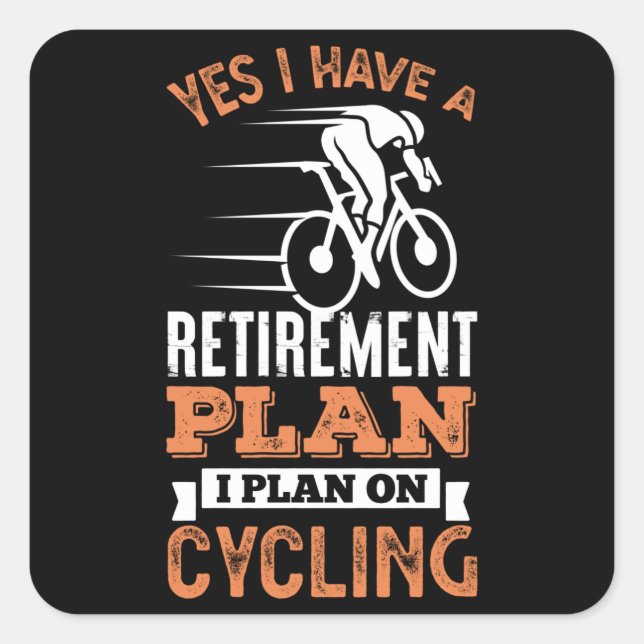 Cycling Retirement Gift for Husband Square Sticker (Front)