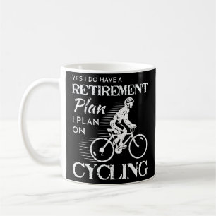 Cycling Retirement Plan White Bicycle Distressed Coffee Mug