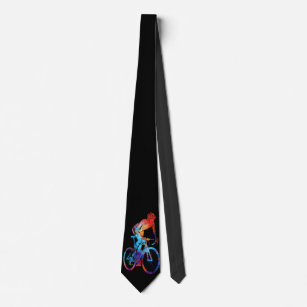 Cycling road bicycle watercolor painting tie