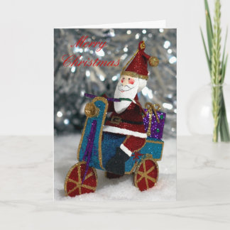 Cycling Santa Holiday Card