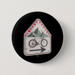 Cycling Sign - Collect Red Climbing Points In The 6 Cm Round Badge