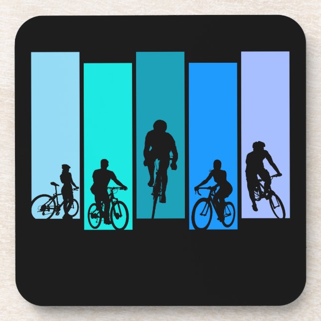 Cycling Silhouette Sports Coaster (Front)