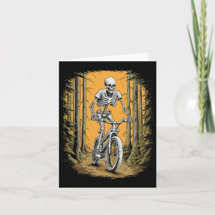 Cycling Skeleton Mountain Bike Cyclist Skeleton Ha Card