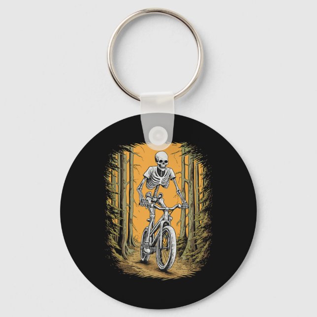 Cycling Skeleton Mountain Bike Cyclist Skeleton Ha Key Ring (Front)