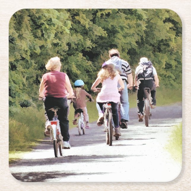 CYCLING SQUARE PAPER COASTER (Front)