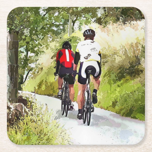 CYCLING SQUARE PAPER COASTER (Front)