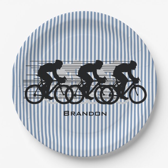 Cycling Stripes Design  Paper Plate (Front)