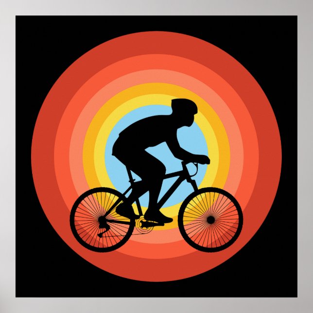 CYCLING SUNSET VINTAGE POSTER (Front)
