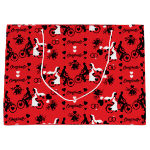 Cycling Tandem Romantic Wedding And Engagement Large Gift Bag