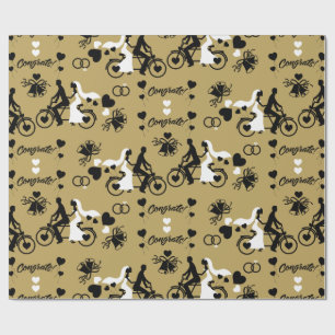 Cycling Tandem Romantic Wedding And Engagement Wrapping Paper