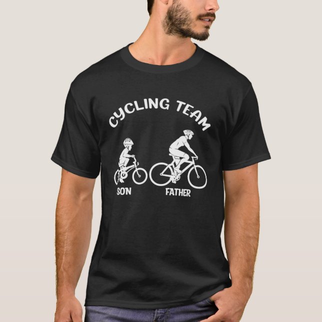 Cycling Team Father Son Family Matching Cycling Sq T-Shirt (Front)