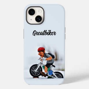 Cycling Toy Biker stuck in snow Humour Personalise Case-Mate iPhone 14 Case