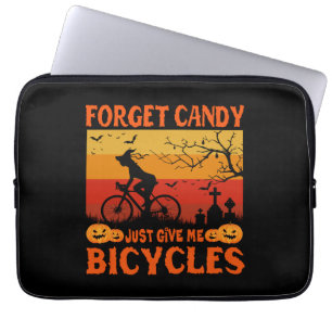 Cycling Witch Forget Candy Just Give Me Bicycle Laptop Sleeve