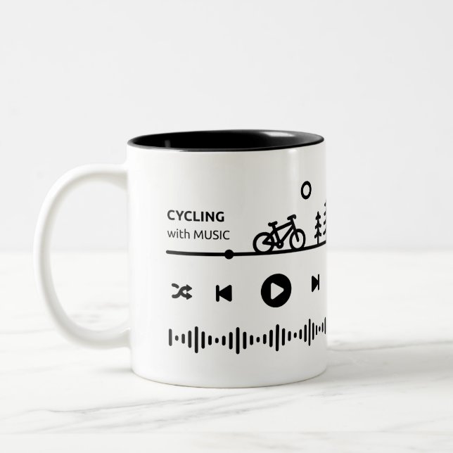 Cycling with Music Two-Tone Coffee Mug (Left)