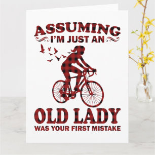 Cycling Woman Assuming I'm Just An Old Lady Xmas Card
