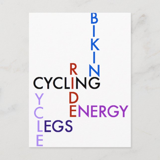 Cycling Word Puzzle Postcard (Front)