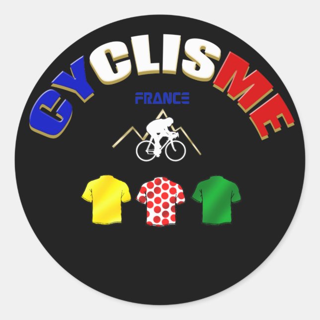 Cyclisme France Cycling Gift Ideas Classic Round Sticker (Front)