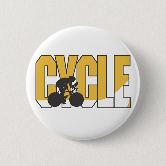 Cyclist 6 Cm Round Badge (Front)