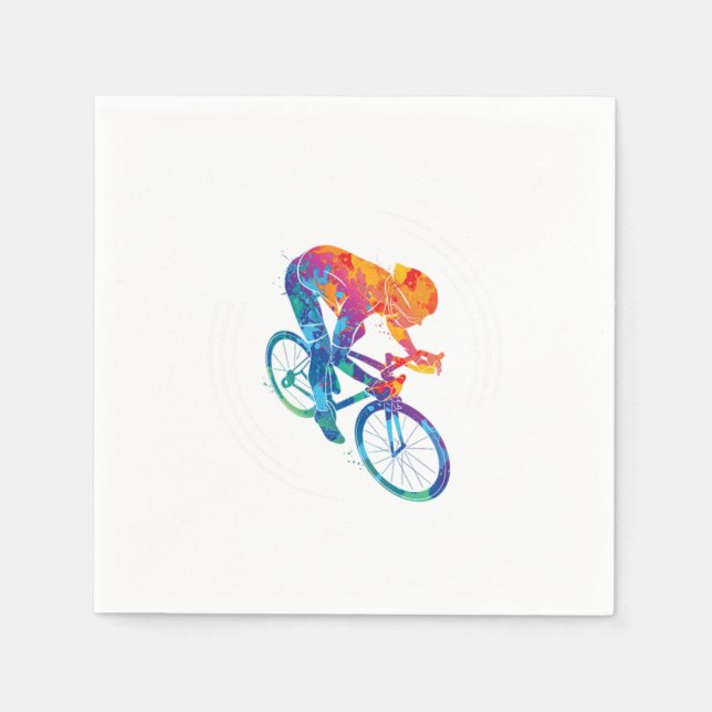 Cyclist Abstract Bike Cycling Mountain Bike Gift Napkin (Front)