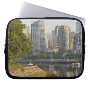 Cyclist along the Seawall Trail in downtown Laptop Sleeve