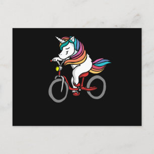 Cyclist Bicycle Unicorn Postcard