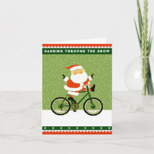 Cyclist Biking Holiday Christmas Cards