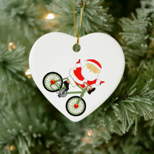 Cyclist Biking Holiday Gift Ceramic Ornament