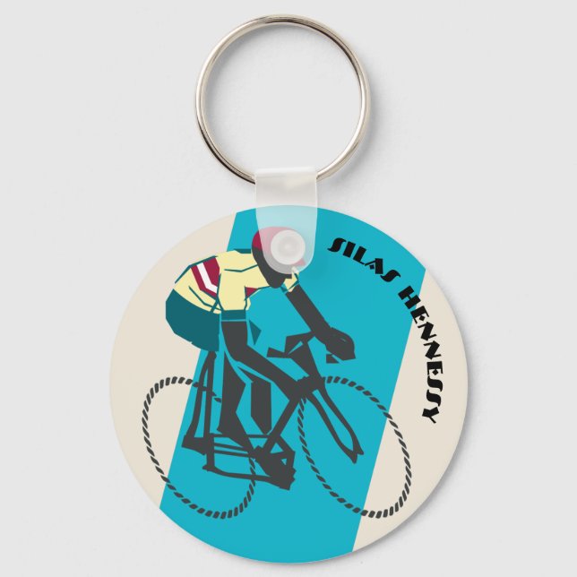 Cyclist (Blue) Key Ring (Front)