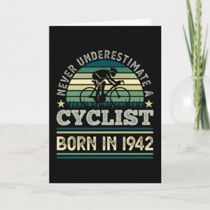 Cyclist born 1942 80th Birthday Gift Cycling Dad Card