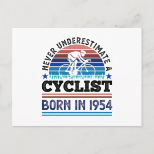 Cyclist born in 1954 70th Birthday Gifts Cycling Postcard