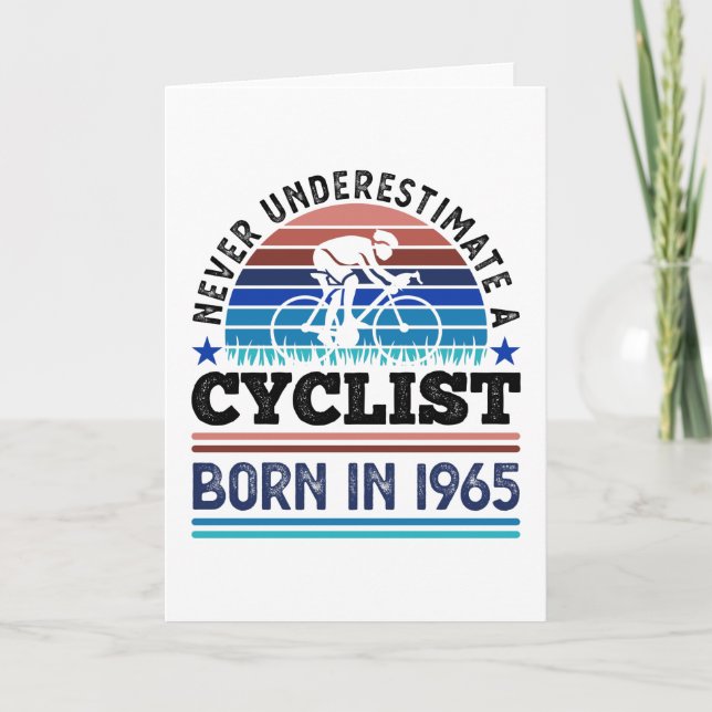 Cyclist born in 1965 60th Birthday Gifts Cycling Card (Front)