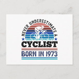Cyclist born in 1975 50th Birthday Gifts Cycling Postcard