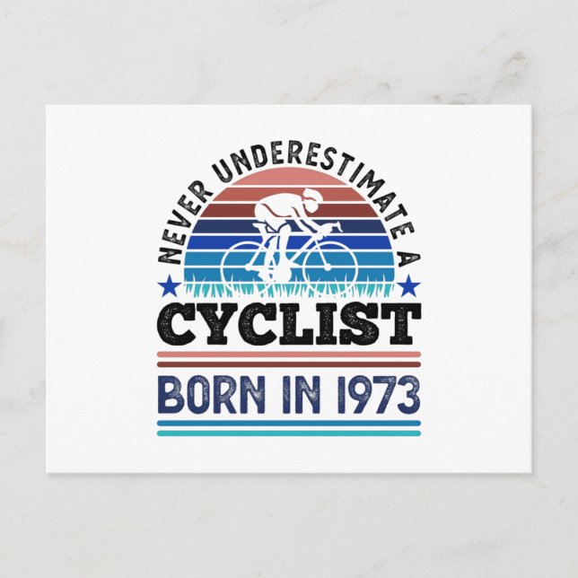 Cyclist born in 1975 50th Birthday Gifts Cycling Postcard (Front)