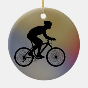 Cyclist Ceramic Tree Decoration