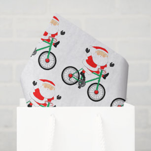 Cyclist Christmas Bike Tissue Paper