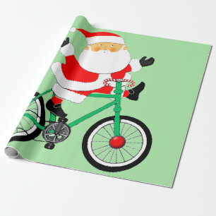 Cyclist Christmas Biking Holiday Wrapping Paper