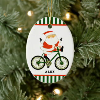 Cyclist Christmas Collectable Ceramic Ornament