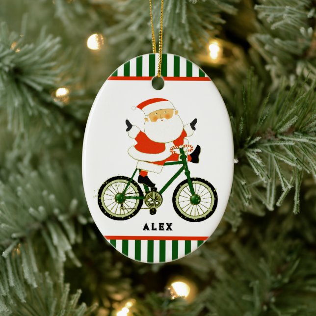 Cyclist Christmas Collectable Ceramic Ornament (Tree)