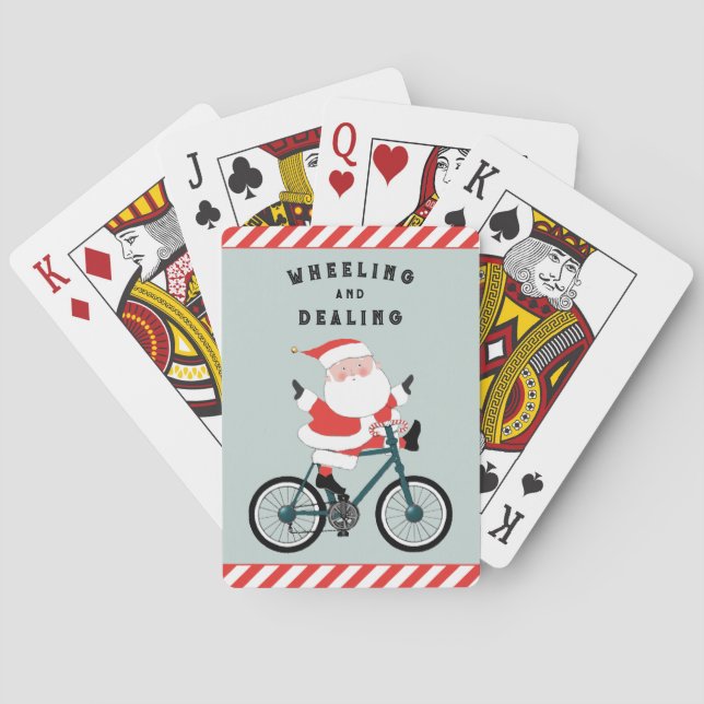 Cyclist Christmas Stocking Stuffer Playing Cards (Back)