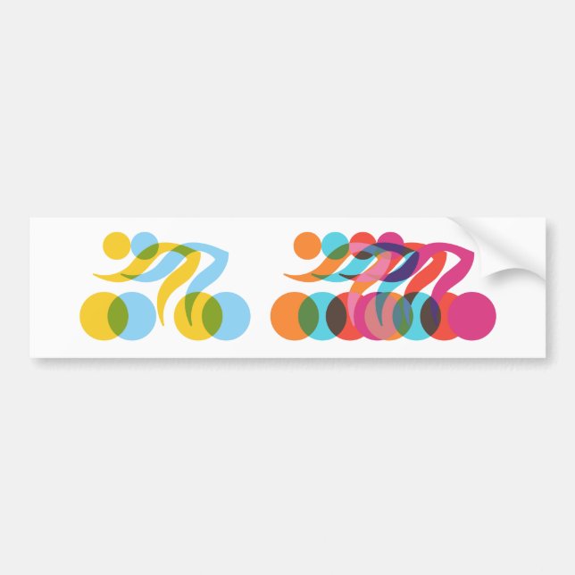 Cyclist cool and unique design bumper sticker (Front)