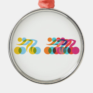 Cyclist cool and unique design metal tree decoration
