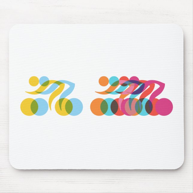 Cyclist cool and unique design mouse pad (Front)