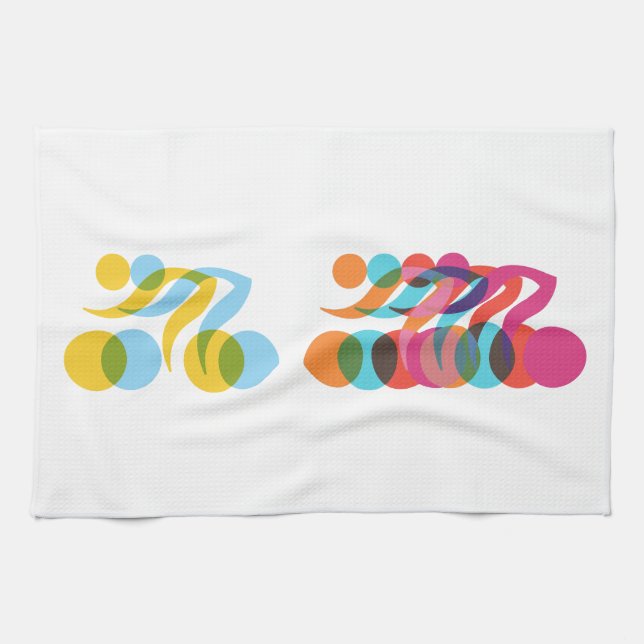 Cyclist cool and unique design tea towel (Horizontal)
