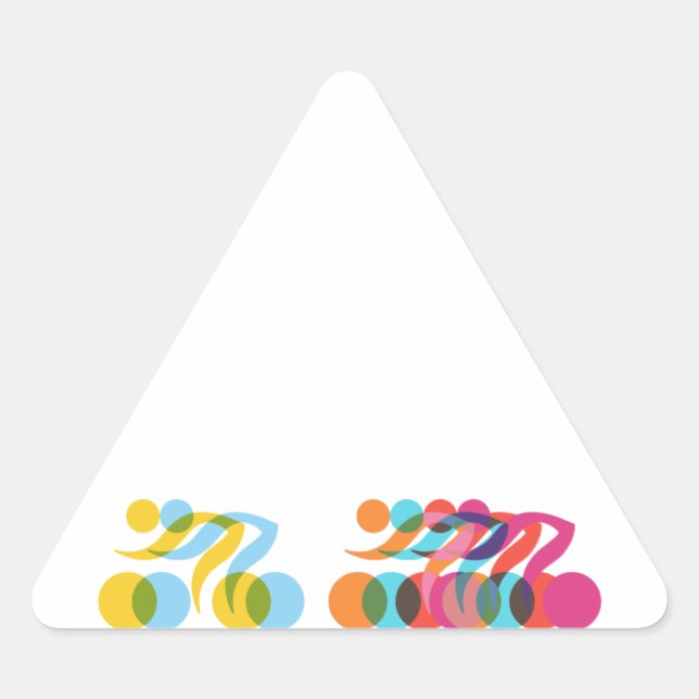 Cyclist cool and unique design triangle sticker (Front)