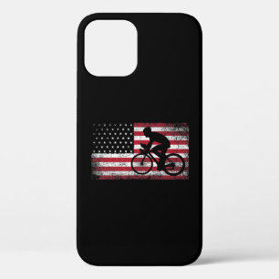 Cyclist Cycling Bicycle American Flag 4th of July iPhone 12 Pro Case